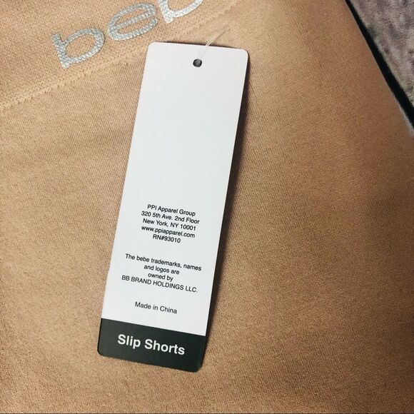 Bebe Intimates Bike Slip Shorts Pack New Nude Beige with Logo M - Picture 3 of 5